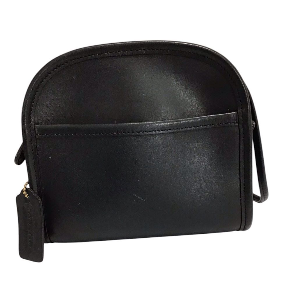 Vintage Black Coach Abbie 9017 Crossbody Zip Bag Leather Mini Crossbody Bag